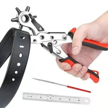 Leather Hole Punch Leather Tools Multifunctional Ordinary Carbon Steel Belt Puncher Punching Tool Belt Hole Puncher Crafts Tool красный