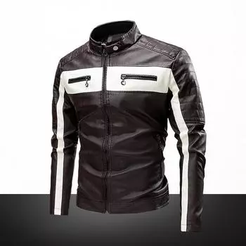Leather Jacket for Men Autumn and Winter New Men s Leather Jacket Jacket Men s Korean Style Casual Simple Men s Pu Leather Jacket for Men M чёрный
