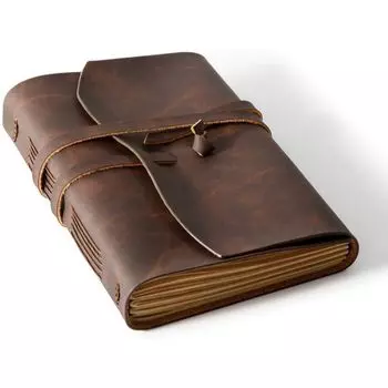 Leather Journal Notebook Handmade Vintage look Leather Bound Journal for Men Women Lined Paper Leather Book Diary Pocket Notebook 8 x 6 in коричневый