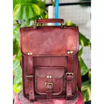 Leather Laptop Messenger Bag Satchel Handmade Genuine Men s Vintage Shoulder 11 x 9 x 3 in