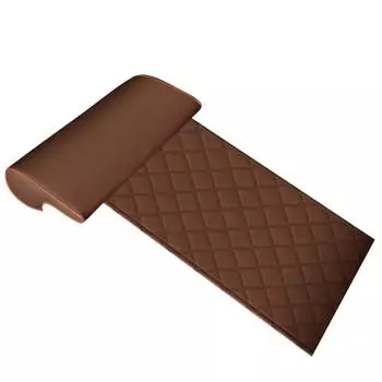 Leather Leg Support Pillow Universal Foam Knee Pad Car Seat Extender Cushion Long-Distance Driving Coffee-Rhomboid Style