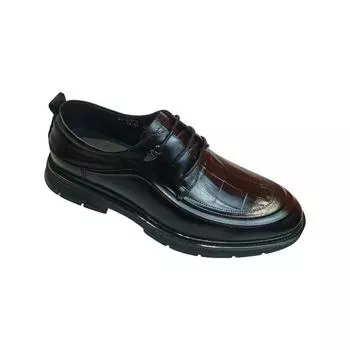 Leather Men S Leather Shoes Dress Shoes Black Lace-Up Men S Shoes Four Seasons Wear Business 19299-7 38 чёрный