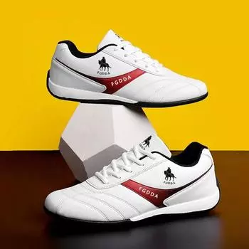 Leather Men s Sneakers Casual Shoes for Men Breathable Male Sports Shoes Non-Slip Men s Flat Driving Shoes Zapatillas De Hombre 39 белый