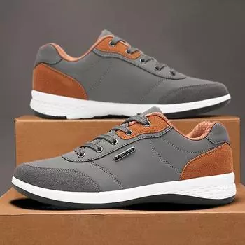 Leather Men Shoes Sneaker Trend Sports Running Breathable Men‘s Sneakers Non-slip Footwear Shoe for Male Walking Autumn 39 синий
