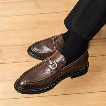 Leather Mens Handmade Loafers Mens Breathable Slip on Driving Shoes Luxury Brand Men Classic Flats Comfortable Men Casual Shoes 38 чёрный