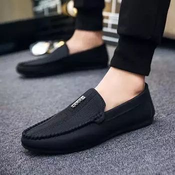 Leather Shoes for Men Flat Man Casual Shoe Non Slip and Waterproof Round Toe Comfortable Classic Original New In Low Price Retro 39