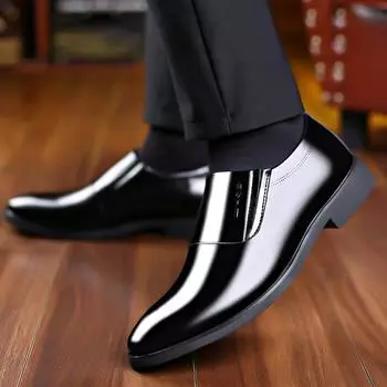 Leather shoes men s 2025 new handmade joints business dress leather shoes men shoes men s shoes 39 коричневый