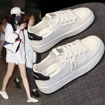 Leather Soft-soled Little White Shoes Women s Shoes Summer Breathable Spring and Autumn New Lightweight Flat Baseplate Shoes Casual Sports Shoes 35