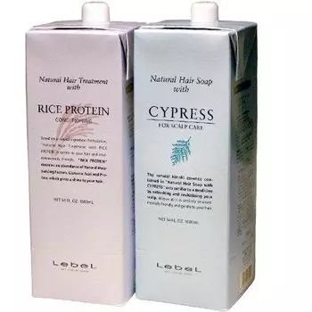 Lebel Натуральное мыло для волос Кипарис 1600 мл Treat Rice Protein 1600 мл Набор