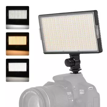 LED-416 Светодиодная видеолампа Профессиональная панель для съемки на камеру 416 шт. Яркие световые шарики Регулируемая двухцветная температура чёрный