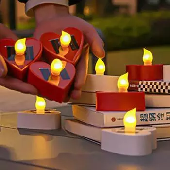 LED Candles Solar Tea Light Flameless Outdoor Waterproof Rechargeable Candles For Party Garden Home Decor Solar Tea Lights 1 PCS