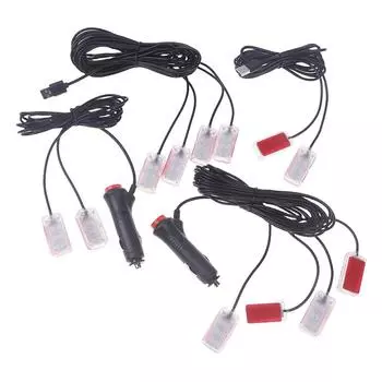 Led Car Interior Ambient Foot Light Usb/Cigarette Lighter Auto Led Atmosphere Decorative Lamp Led Foot Light Kit Car Accessories A3