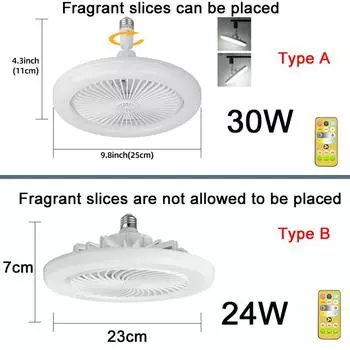 LED Ceiling Fan Lamp With Remote Control E27 Silent 30W Wall Fan Lights for Living Room Bedroom Dimming Smart Ceiling Lamp Fans 85-265V