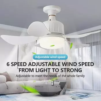 LED Ceiling Fan Light E27 Socket Base With Remote Control Dimming Function Suitable For Living Room Study Household Use 85 265V