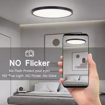 LED Ceiling Light Ultra-thin Smart Ceiling Lamp Panel Lighting Fixture 28W 24W for Aisle Kitchen Bedroom Home Decor Lighting Cold White NoRemote