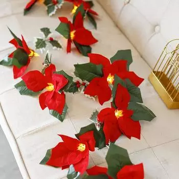 LED Christmas Leaf Copper Wire Lights