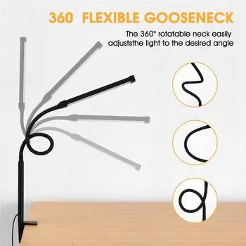Led Desk Lamp With Clip On Reading Light Eye Protection Dimmable 3 Lighting Modes Flexible For Bedside Bedroom Home Office Lamp бежевый