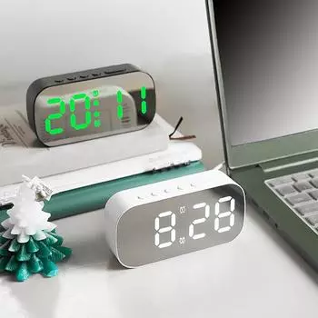 LED Digital Alarm Clock 5 Levels Adjustable Brightness Mirror Table Clock Two Display Modes Home Decor For Students Children