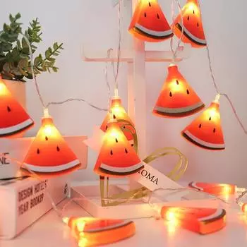 LED Halloween Watermelon String Lights Indoor Atmosphere Christmas Decoration Room Battery Lights Outdoor Waterproof Outdoor Battery&1.5m 10 bulbs теплый белый