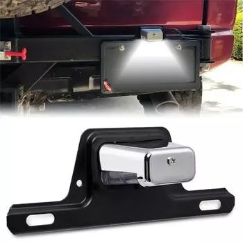 Led License Plate Light For Utv Atv Trailer With Bracket Mount, Dc12V, Chrome