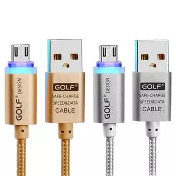 LED Light Micro USB Charging Cable for Samsung S7 Edge Redmi 9A 10A 12C OPPO R11 R15 Android Charger Cord Nylon Braided Wire 1m 1m