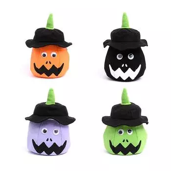 Led Light Pumpkin Candy Bags Collapsible Halloween Basket For Thanksgiving Party Gift Basket Halloween Trick Or Treat Bucket чёрный