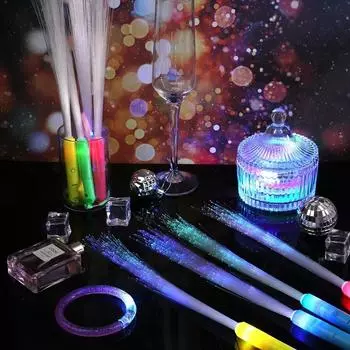 Светодиодная светящаяся палочка, светящаяся волоконная палочка, игрушка для вечеринки, 4 световых узора, светящийся реквизит, рождественский подарок на день рождения, свадебный подарок на вечеринку 12 pcs