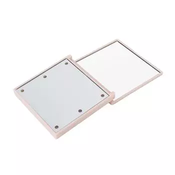 LED Lighted Travel Makeup Mirror Double Sided 2X Magnification White Light Travel Makeup Mirror for розовый