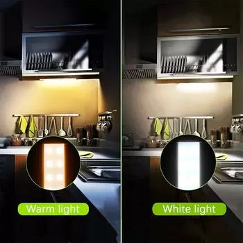LED Motion Sensor Light Wireless Night Light USB Rechargeable Night Lamp Cabinet Wardrobe Staircase Backlight For Kitchen Light warm light