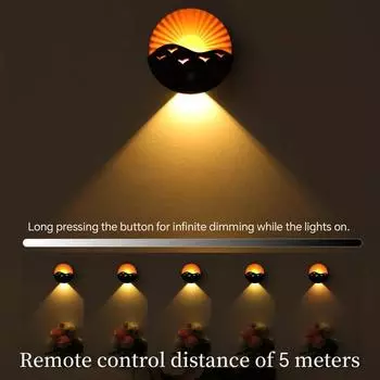 LED Motion Sensor Wall Lamp Rechargeable Night Light For Kitchen Cabinet Wardrobe Bedroom Staircase Remote Control Closet Light 3AAA Battery светло-желтый