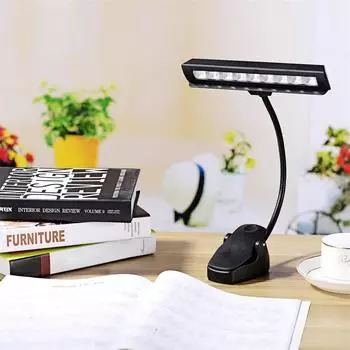 LED Music Stand Light Book Reading Lamp with Flexible Neck Lighting Kit Piano Players Musician Present Supplies