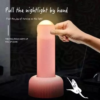 LED Night Light Table Sleep Night Lamp Rechargeable Hand Pull Switch Atmosphere Table Lamp for Birthday Gift Bedroom Decoration чёрный