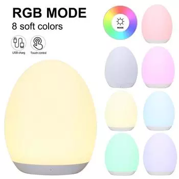 LED Night Light USB Rechargeable Table Lamp Touch Switch for Children s Home Garden Bar KTV Dining RGB Ambient Light