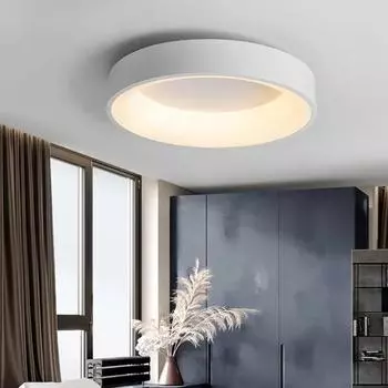 LED Nordic Ceiling Light Dimmable Home Lamp For Living Room Bedroom Study Balcony Restaurant Indoor Round Decorative Lighting Cool white - No RC&30CM чёрный