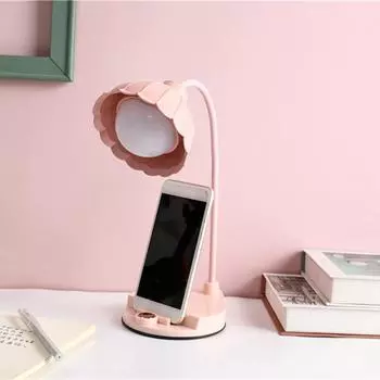 Светодиодная лампа для чтения в форме пластикового цветка, сенсорная, USB-зарядка, складная настольная лампа для спальни, общежития