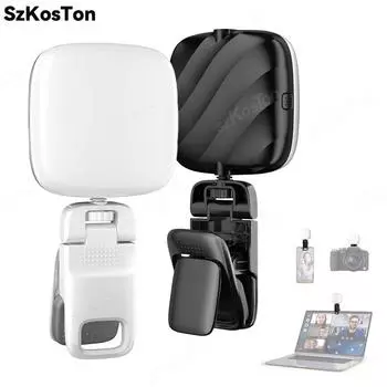 LED Rechargeable Selfie Light Portable Clip on Video Light for Phone Laptop Camera for Selfie Makeup Conference TikTok Vlog чёрный
