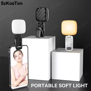 LED Rechargeable Selfie Light Portable Clip on Video Light for Phone Laptop Camera for Selfie Makeup Conference TikTok Vlog чёрный