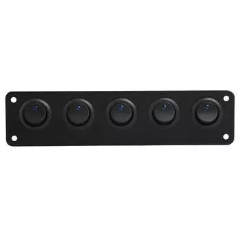 LED Rocker Switch Panel Blue 5 Gang 12V 20A 24V 10A DC Easily Installation Personal Car Elements for Car Marine Boat Yacht CHINA