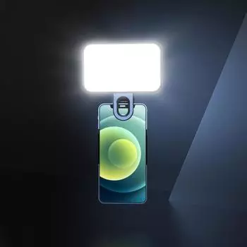 LED Selfie Fill Light Portable Mini Rechargeable 3 Modes Adjustable Brightness Clip On For Mobile Phone Computer Fill Light чёрный