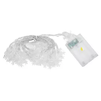 LED Snowflake Light String 20LED Battery Operated LED String Lights for Holiday Xmas Indoor Outdoor