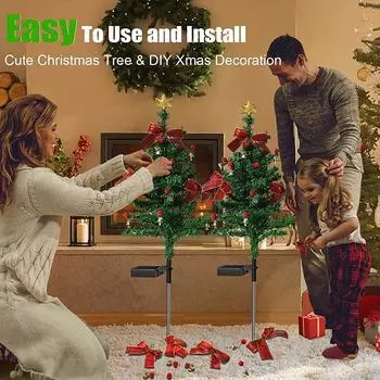 LED Solar Christmas Tree Lights IP65 Garden Decoration DC Powered Patio Lawn Outdoor Landscape Atmosphere Lights