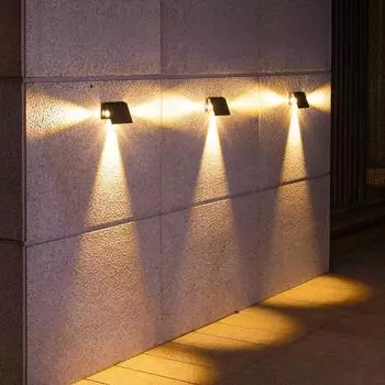 LED Solar Lamps Outdoor Waterproof Solar Powered Lamp Garden Balcony Garage Lighting Light Fence Stairs Wall Decoration Lights 1pcs lamp