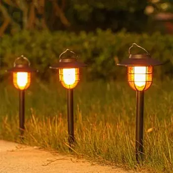 LED Solar Light Garden Outdoor Waterproof Solar Powered Lamp Yard Lawn Landscape Path Fence Balcony Sunlight Decor Flame Lights