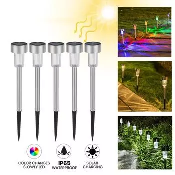 LED Solar Outdoor Ground Lights Solar Powered Waterproof Landscape Lawn Path Lights Lamp Sunlight Courtyard Garden Decoration 1PC