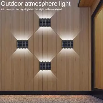LED Solar Stair Wall Lamp Washer Outdoor Waterproof Splicing Fence Light Garden Decoration Smart Light Control Sensor Lamp 1pcs