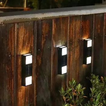 LED Solar Wall Lamp Outdoor Waterproof Sunlight Powered Garden Light For Fence Yard Villa Wall Decoration Solar Wall Lights 1 pc