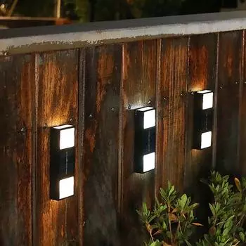 LED Solar Wall Lamp Outdoor Waterproof Sunlight Powered Garden Light For Fence Yard Villa Wall Decoration Solar Wall Lights 1 pc