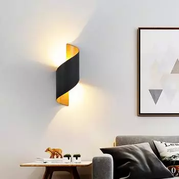 LED Wall Lamp Waterproof outdoor lighting Modern Spiral Design Nordic Indoor Lights Sconce Lmpara For Home Decor 10W Warm White (2700-3500K)