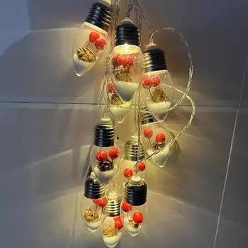 LED Wishing Bottle Lantern String Christmas Tree Snowflake Decorative Lantern Festival Interior Decoration Lantern String 3 meters