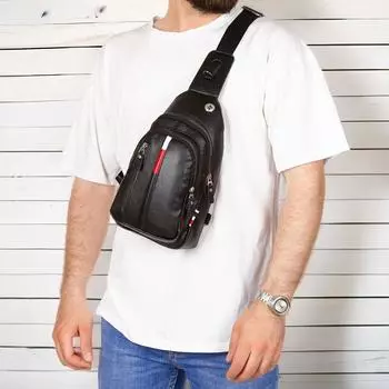 Lederax TM110 Pu Кожаная сумка с двусторонним ремешком на спине и груди Сумка Bodybag